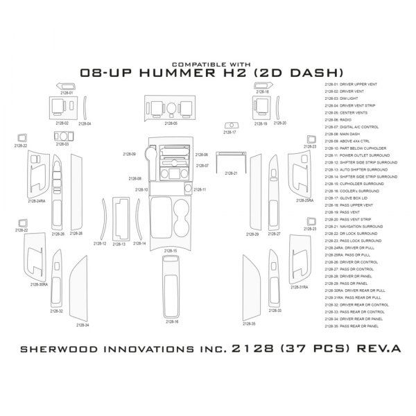 Sherwood® - 2D Dash Kit (37 Pcs)