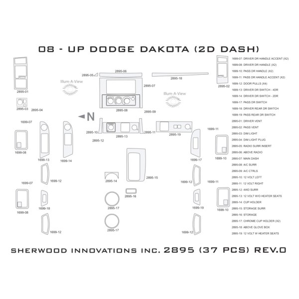 Sherwood® - 2D Dash Kit (37 Pcs)