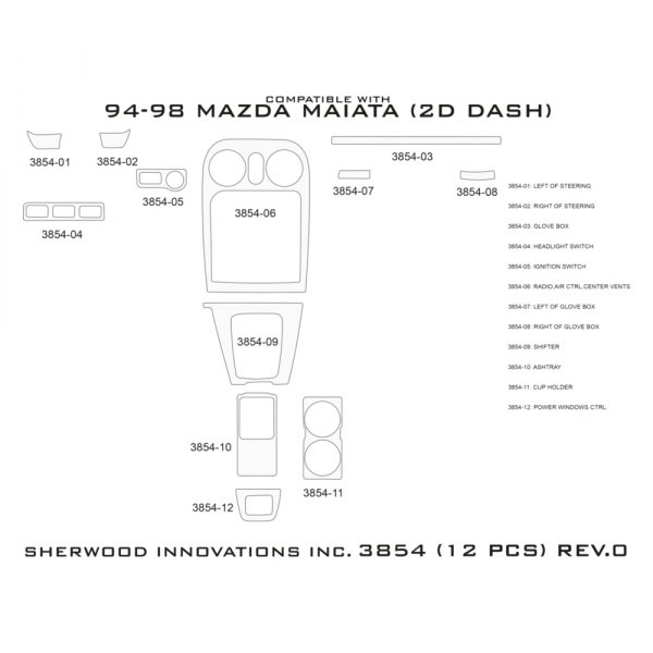 Sherwood® - 2D Dash Kit (12 Pcs)