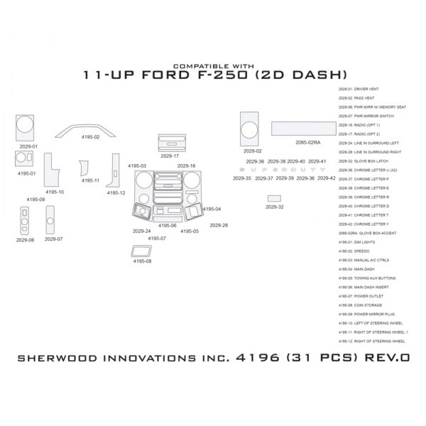 Sherwood® - 2D Dash Kit (31 Pcs)