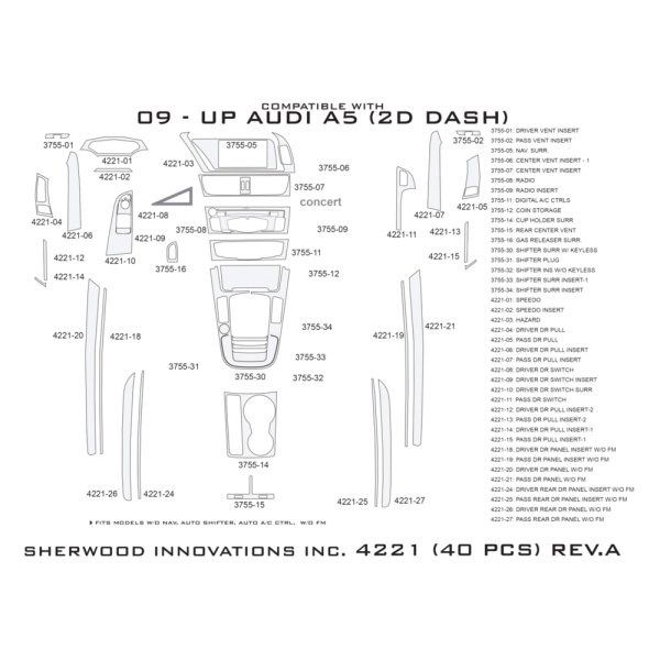 Sherwood® - 2D Dash Kit (40 Pcs)