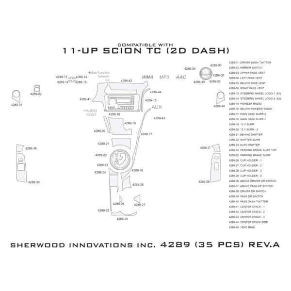 Sherwood® - 2D Dash Kit (35 Pcs)