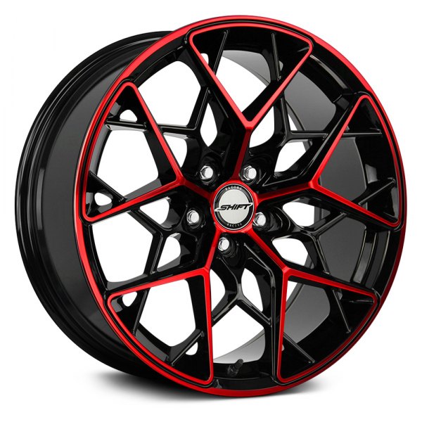 SHIFT WHEELS® - PISTON Gloss Black with Machined Red Accents
