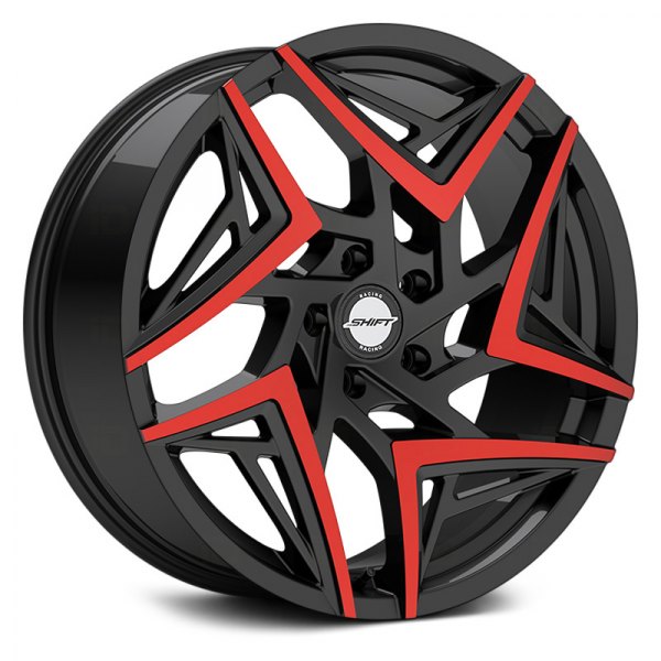 SHIFT WHEELS® - VALVE Gloss Black with Machined Red Tips