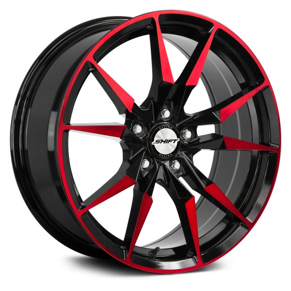 SHIFT WHEELS® - BLADE Gloss Black with Machined Candy Red Face