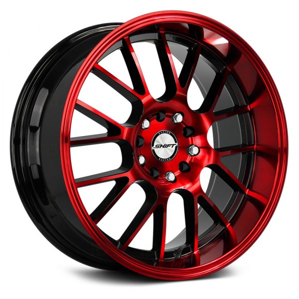 SHIFT WHEELS® - CRANK Gloss Black with Candy Red Machined Face