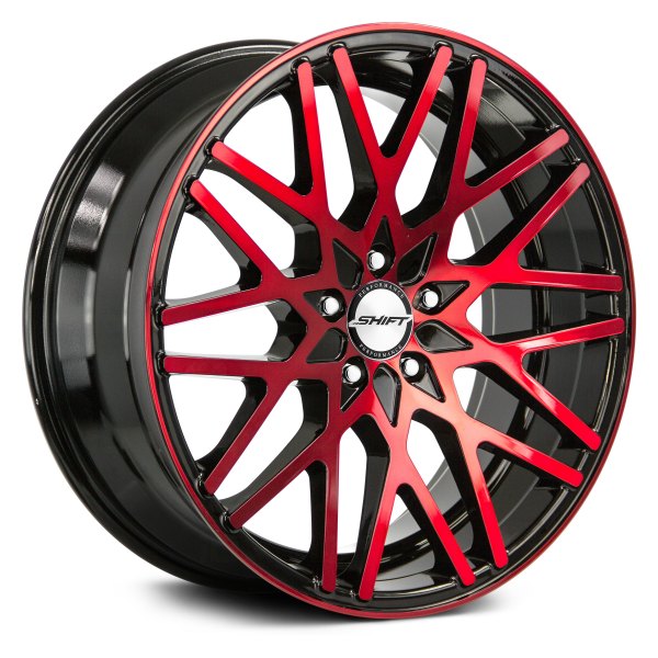 SHIFT WHEELS® - FORMULA Gloss Black with Machined Candy Red Face