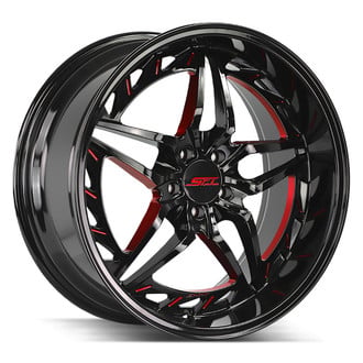 SHIFT WHEELS® - INJECTOR Gloss Black with Candy Red Milled Accents