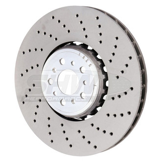 SHW Performance® - Drilled Front Passenger Side Brake Rotor