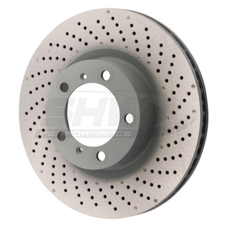 SHW Performance® - Drilled Front Passenger Side Brake Rotor