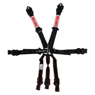 Simpson® 12LD7WC - 7-Point 2" Double Pull Down SFI Latch and Link Harness System, Clip-in