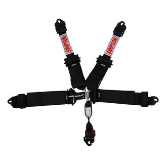 Simpson® - 5-Point 3"-2" Shoulders Double Pull Down SFI Latch and Link Harness System, Clip-in