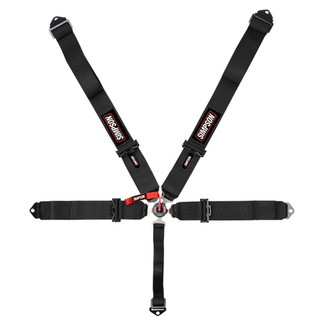 Simpson® - 7-Point 16.1 SFI 3" Rotary Camlock Individual Racing Harness, Black