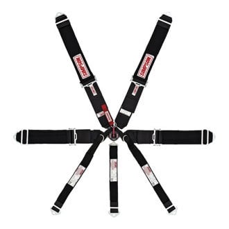 Simpson® - Black 7-Point Drag Racing Camlock Pull Up, Bolt In Individual Shoulder Harness