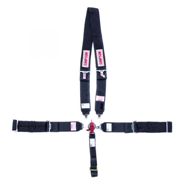 Simpson® - Black Cam-Lock 55" System Drag Racing Wrap Around 5-Point Harness System
