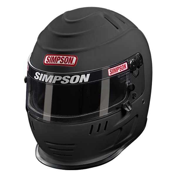 Simpson® - Speedway Shark Flat Black Fiberglass L+ Racing Helmet