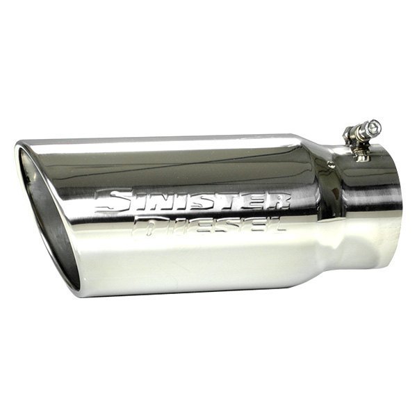 Sinister Diesel® - Diesel Series 304 SS Round Angle Cut Polished Exhaust Tip