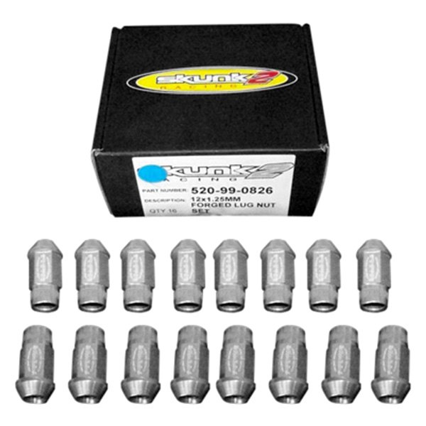 Skunk2® - Hard Anodized Series™ Gray Cone Seat Acorn Bulge Open End Forged Lug Nuts
