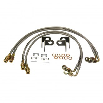 Pro Braking PBR0713-CLR-SIL Rear Braided Brake Line Transparent Hose & Stainless Banjos