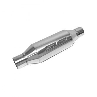 SLP® - Loud Mouth II™ Stainless Steel Round Bullet-Type Silver Exhaust Muffler (2.5" Center ID, 2.5" Center OD, 14" Length)