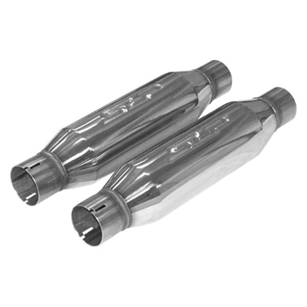 SLP® - Loud Mouth™ Stainless Steel Round Bullet-Type Silver Exhaust Resonators