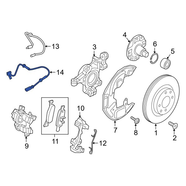 Smart OE 4539055400 Front ABS Wheel Speed Sensor