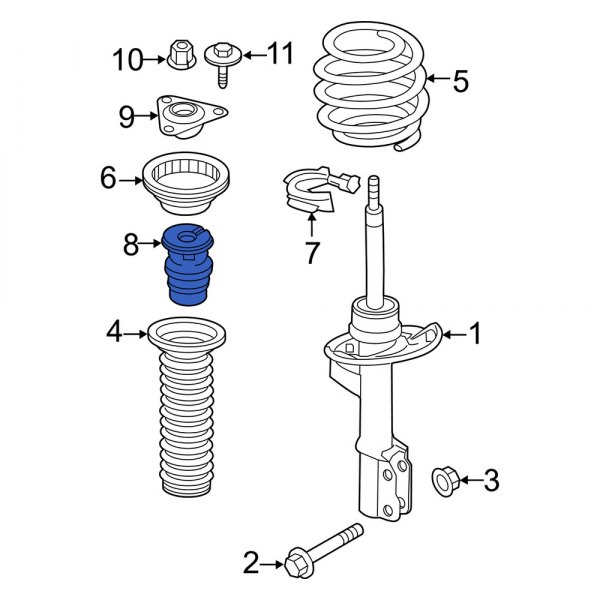 Smart OE 4533211100 Front Suspension Strut Bumper