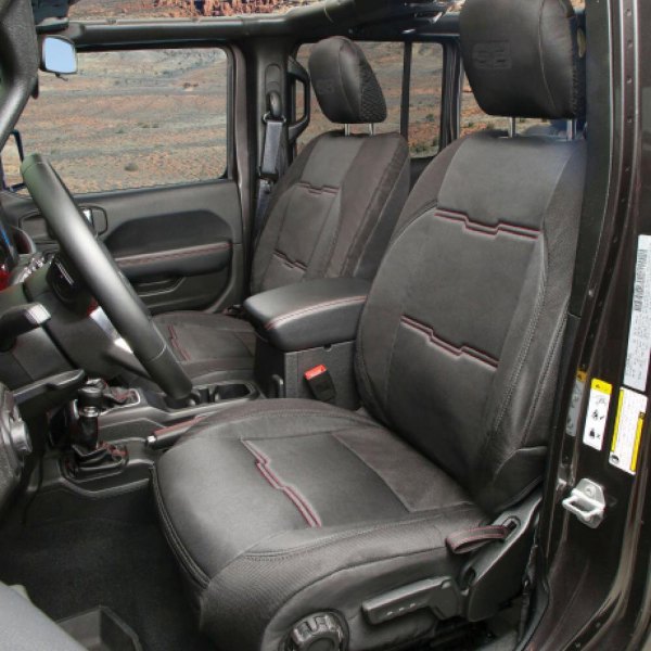  Smittybilt® - Neoprene 1st & 2nd Row Black with Black Sides Seat Covers