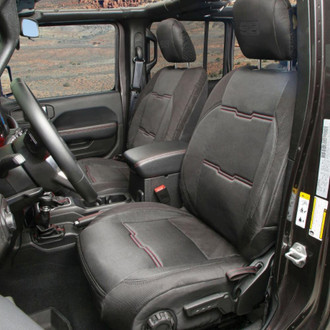 Smittybilt® - Neoprene 1st & 2nd Row Black with Black Sides Seat Covers