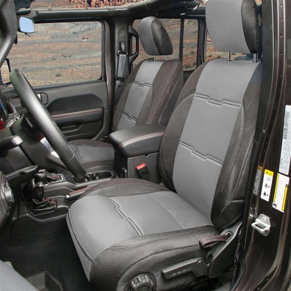  Smittybilt® - Neoprene 1st & 2nd Row Charcoal with Black Sides Seat Covers