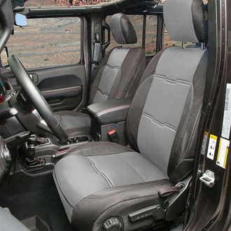 Smittybilt® - Neoprene 1st & 2nd Row Charcoal with Black Sides Seat Covers