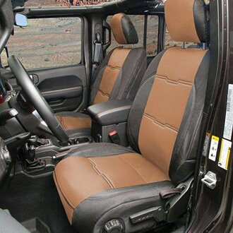 Smittybilt® - Neoprene 1st & 2nd Row Tan with Black Sides Seat Covers