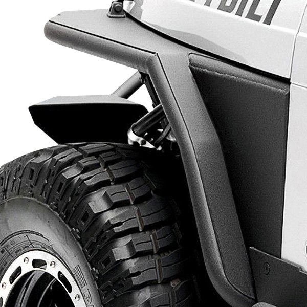  Smittybilt® - XRC Tubular Textured Black Front Fenders with 3" Flare