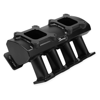 Sniper® - Hi-Ram Dual Quad Sheet Metal Black Anodized Carbureted Fabricated Single Plane Intake Manifold