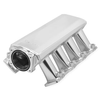 Sniper® - Sheet Metal Silver Anodized EFI Fabricated Intake Manifold and Fuel Rail Kit with Sniper EFI logo