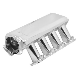 Sniper® - Sheet Metal Silver Anodized EFI Fabricated Intake Manifold and Fuel Rail Kit with Sniper EFI logo