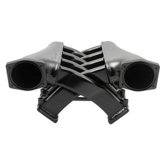 Sniper® - EFI Black Fabricated Dual Plane Intake Manifold and Fuel Rail Kit