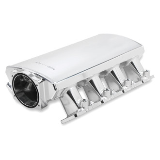 Sniper® - Hi-Ram Low Profile Sheet Metal Silver Anodized EFI Fabricated Intake Manifold and Fuel Rail Kit