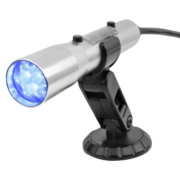 Sniper® - Standalone Silver Tube Shift Light with Blue LED, Direct Wire Connection