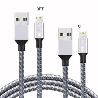 Sondpex® - 2-Pack 8-pin to USB-A Changing and Syncing Cable