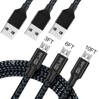 Sondpex® - 3-Pack Micro USB Changing and Syncing Cable