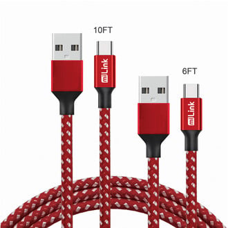 Sondpex® - 2-Pack Type-C to USB-A Changing and Syncing Cable
