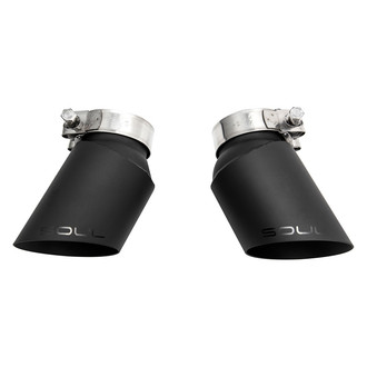 Soul Performance® - 321 SS GT2 Style Straight Cut Bolt-On Single-Wall Satin Black Exhaust Tips