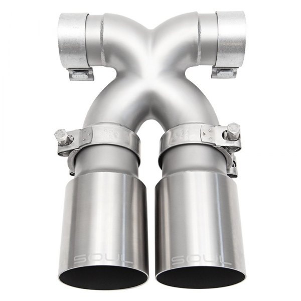 Soul Performance® - Round Straight Cut Single-Wall Satin Black X-Pipe Exhaust Tips