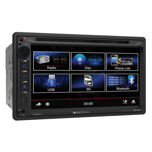 Soundstream® - 7" Touchscreen Display Double DIN Multimedia DVD Receiver with Bluetooth