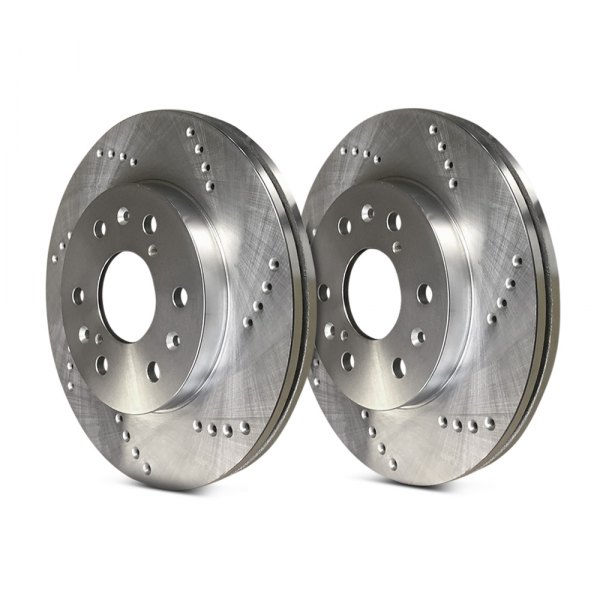  SP Performance® - Cross Drilled 1-Piece Front Brake Rotors - Before Use