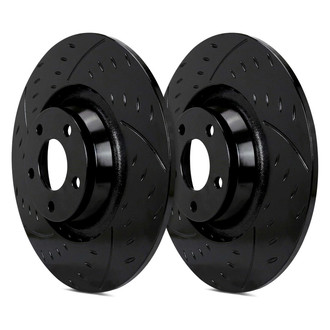 SP Performance® - Diamond Slot™ Dimpled and Slotted 1-Piece Rear Brake Rotors