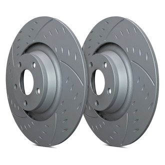 SP Performance® - Diamond Slot™ Dimpled and Slotted 1-Piece Front Brake Rotors