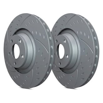 SP Performance® - Diamond Slot™ Dimpled and Slotted 1-Piece Rear Brake Rotors