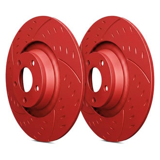 SP Performance® - Diamond Slot™ Dimpled and Slotted 1-Piece Rear Brake Rotors